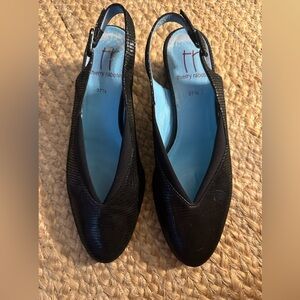 Thierry Rabotin black textured sling back size 37 1/2.
